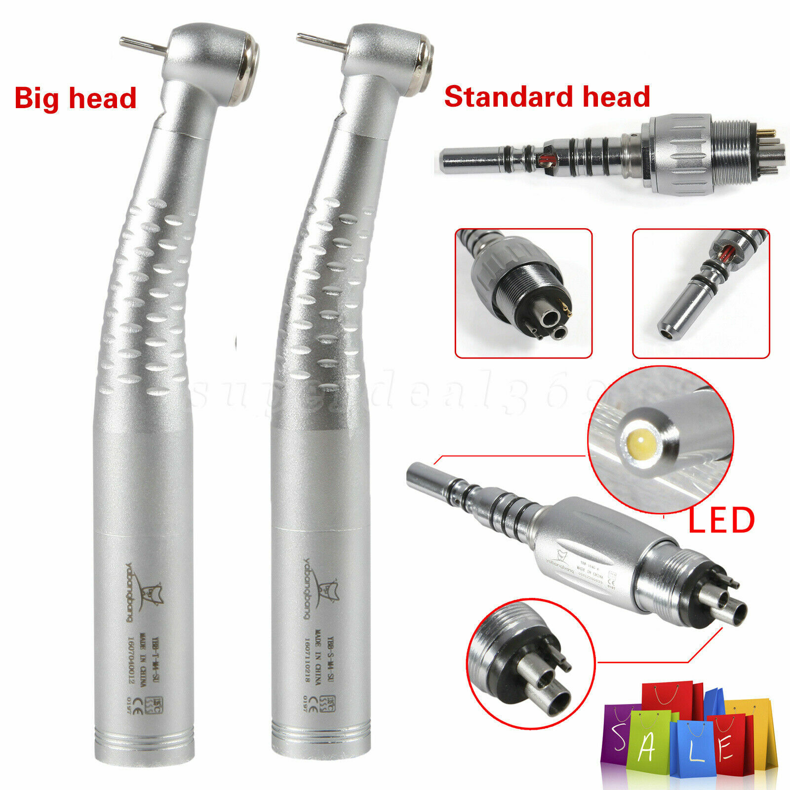 Dental Fiber Optic LED Handpiece High Speed Fit kavo Quick Coupler 4Hole / 6Pin