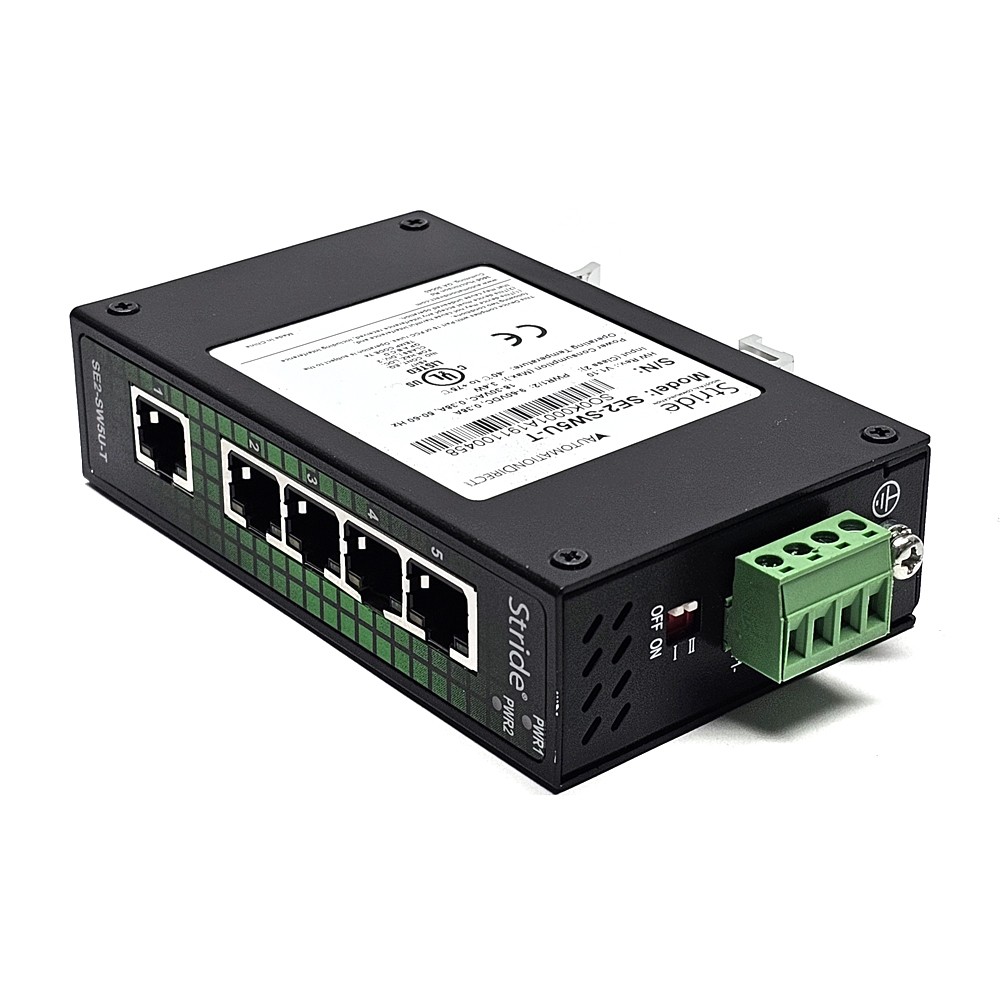 Stride SE2-SW5U-T Industrial Unmanaged 5-Port Ethernet Switch IP30 High Temp.