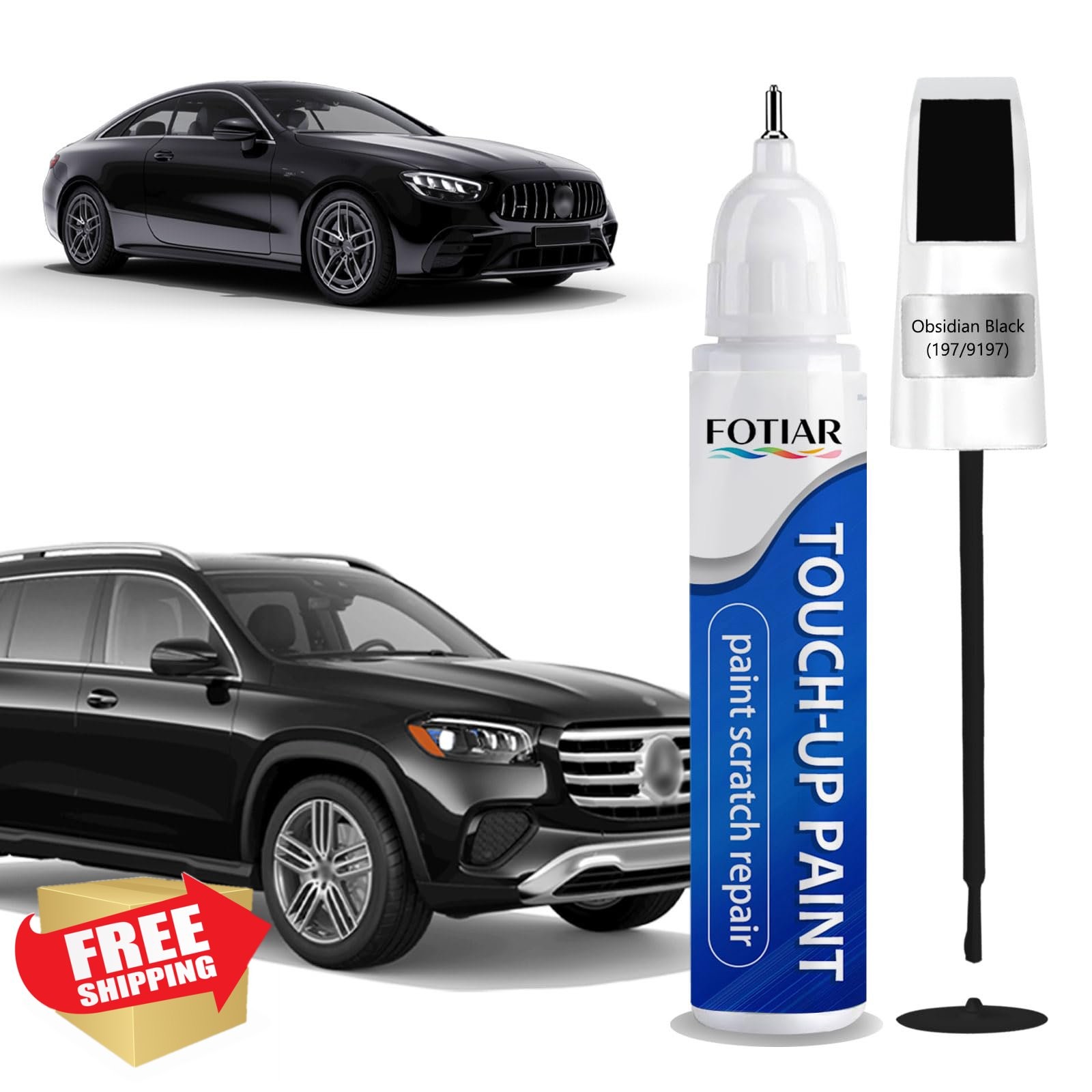 Mercedes-Benz 197 Obsidian Black Touch Up Paint Scratch Repair Pen