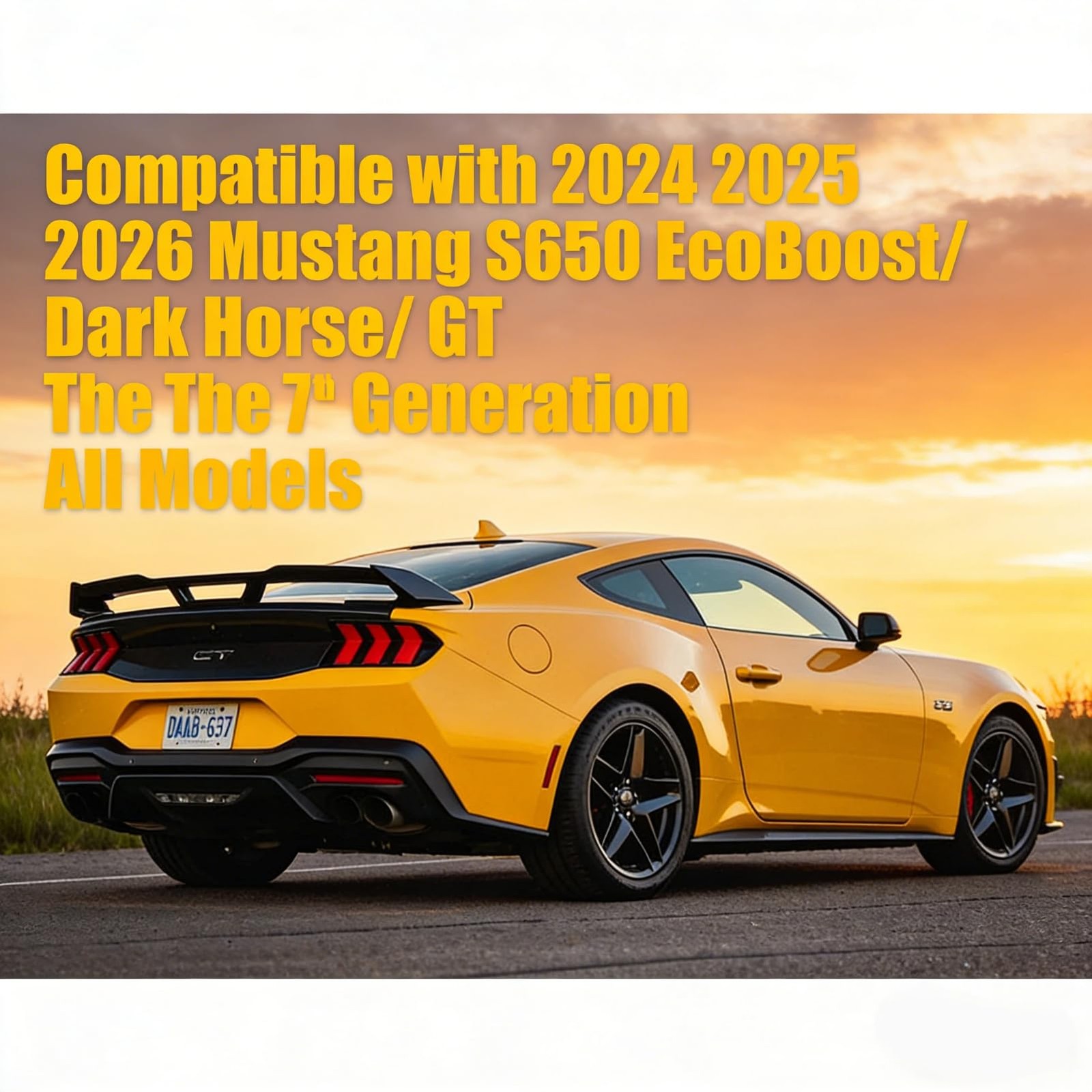 2024-2026 Mustang S650 EcoBoost/DH/GT/GT4 Trunk Spoiler Racing Style Gloss Black