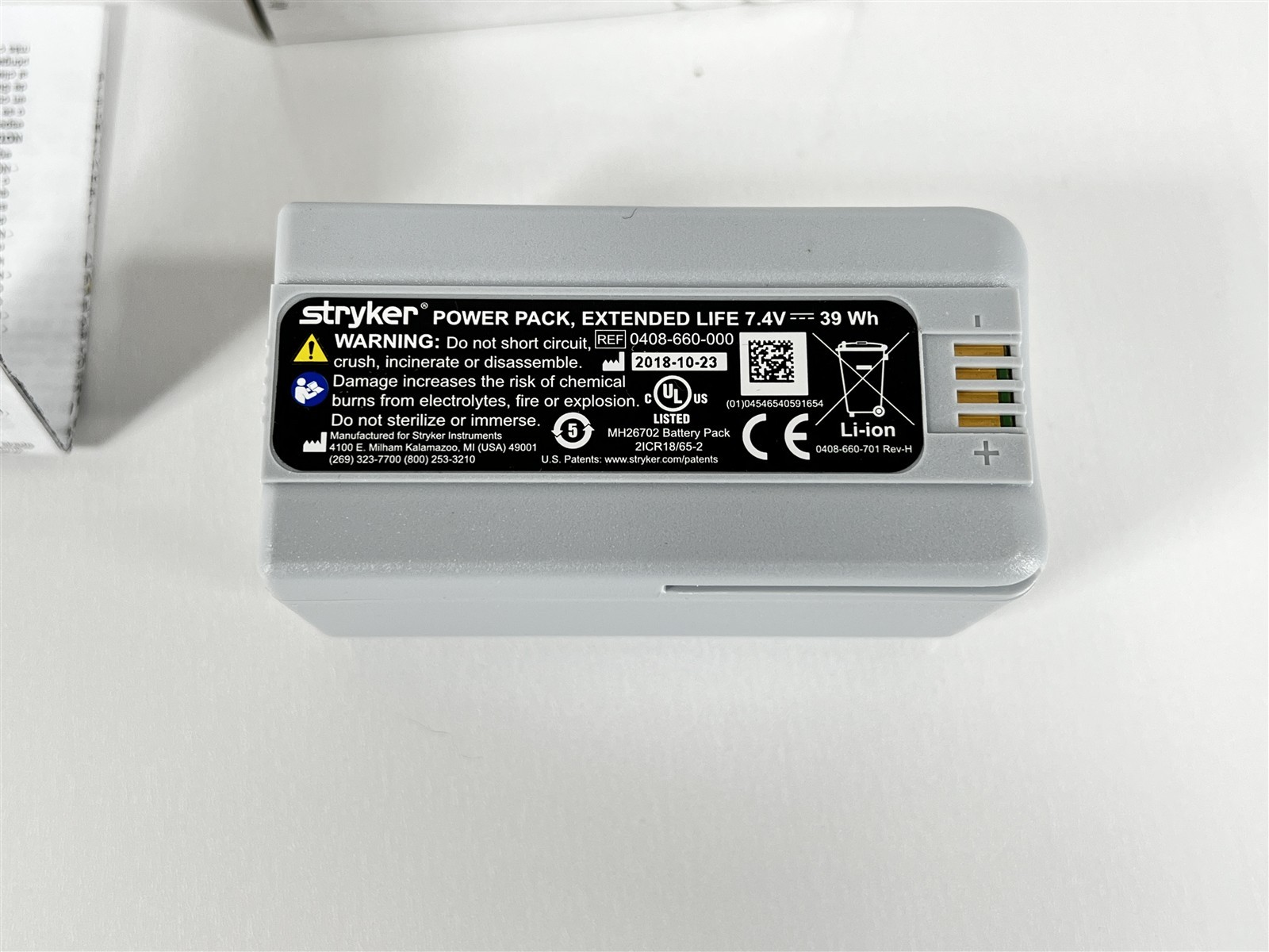 Stryker 0408-660-000 Extended Life Power Pack 7.4V