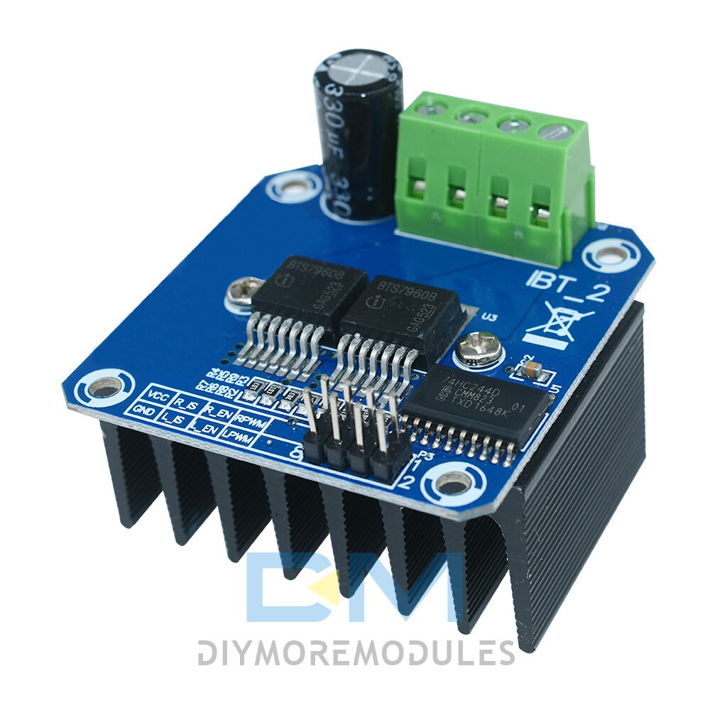 Dual BTS7960B DC Stepper Motor Driver H-Bridge PWM 43A For Arduino Smart Car