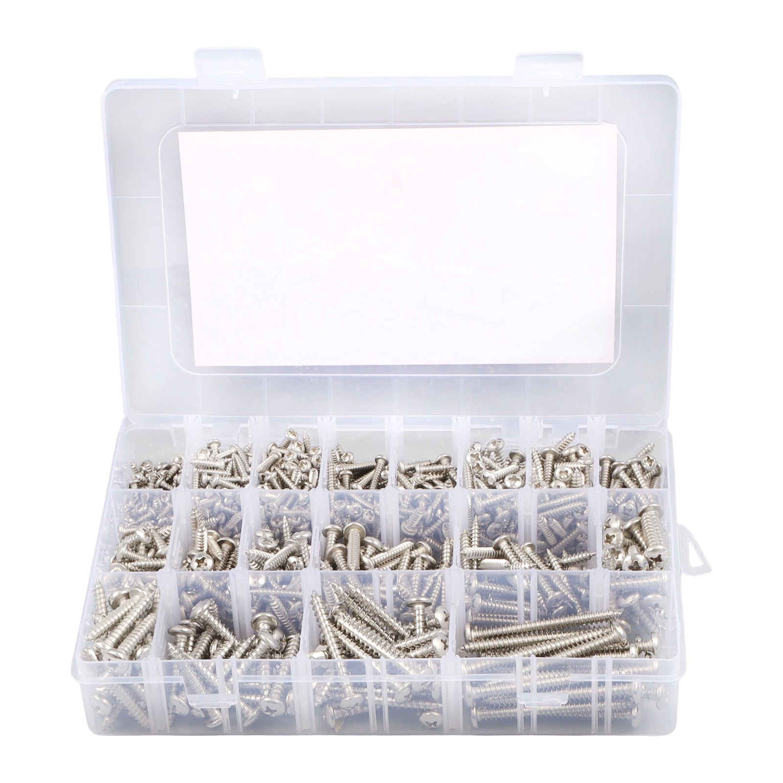 780 Pcs Pan Head Sheet Metal Screws Assortment Kit #4#6#8#10 Stainless