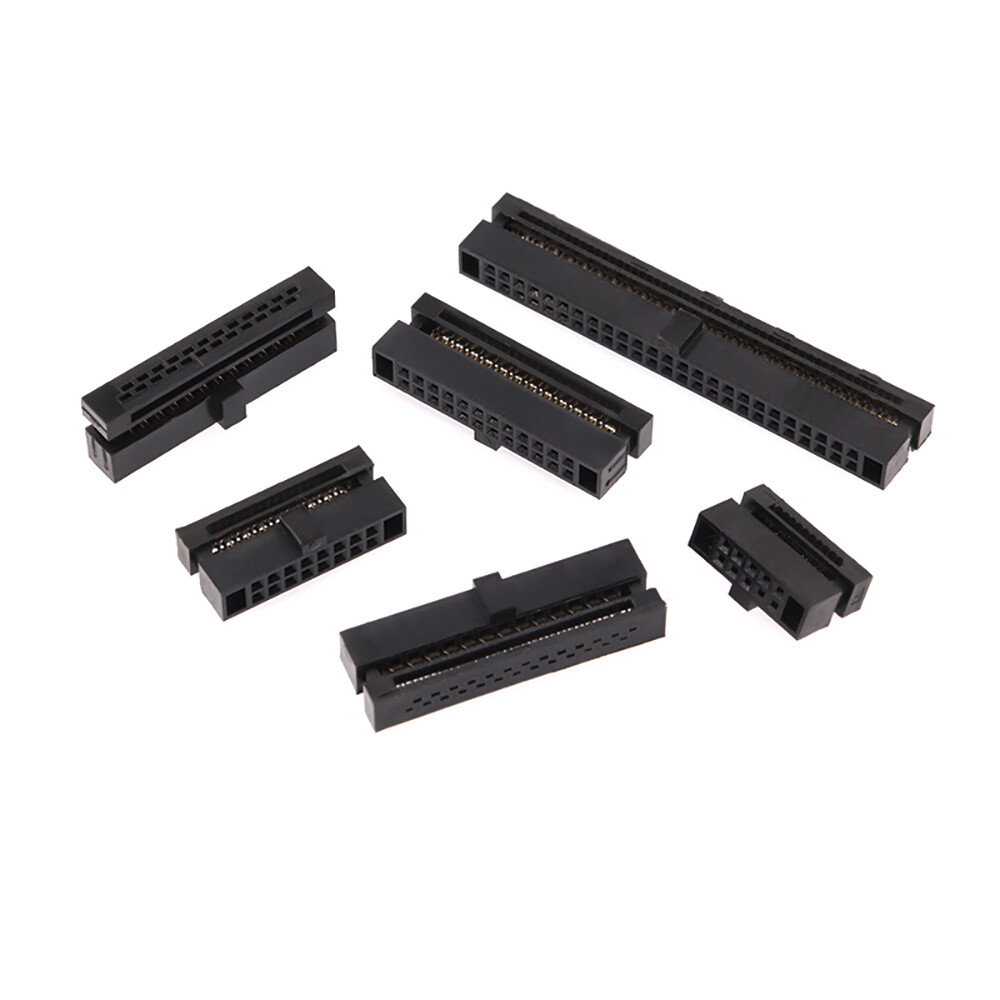 IDC Socket Double Row Female Header Cable Connector 1.27mm Pitch FC 6 / 8-50 Pin