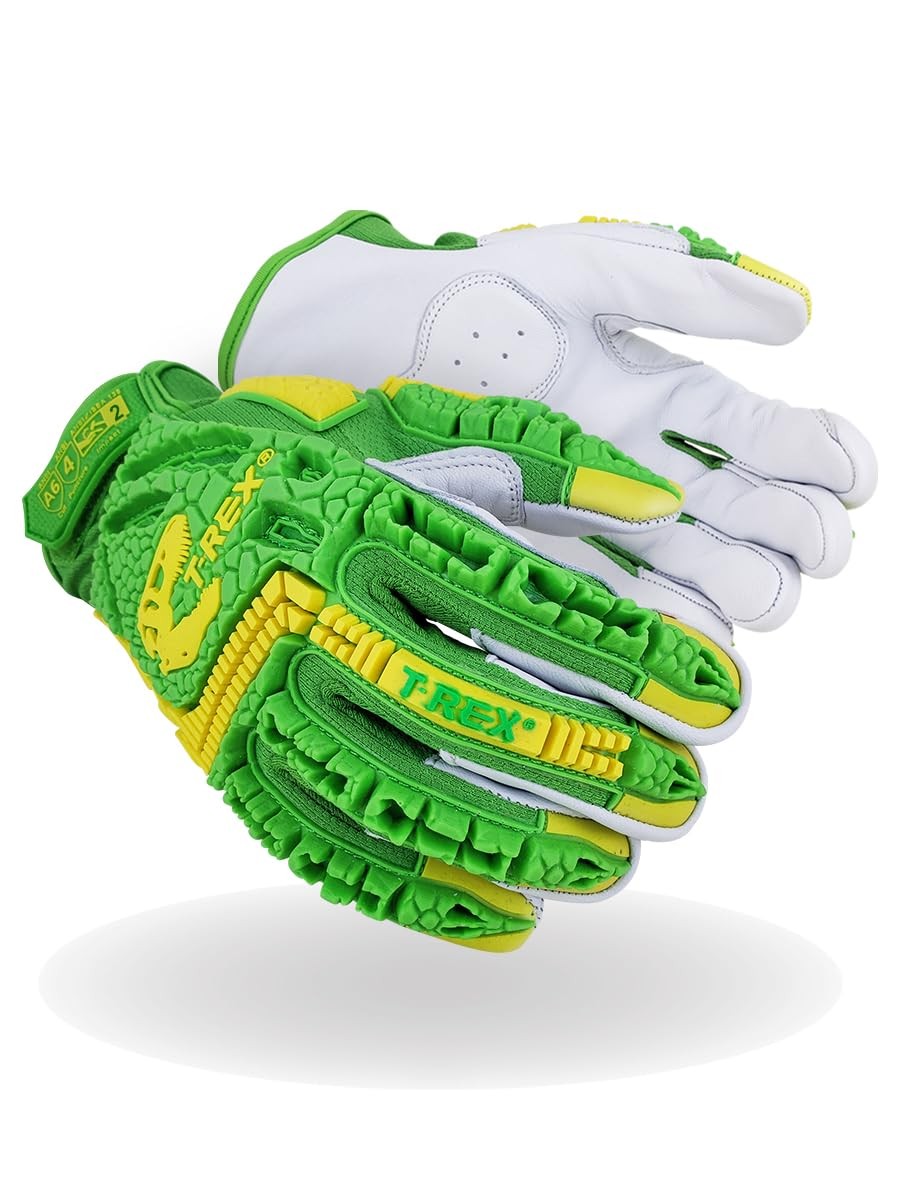 T-REX TRX743 A6 Impact Gloves, Goatskin, 1 Pair, Size 9/Large