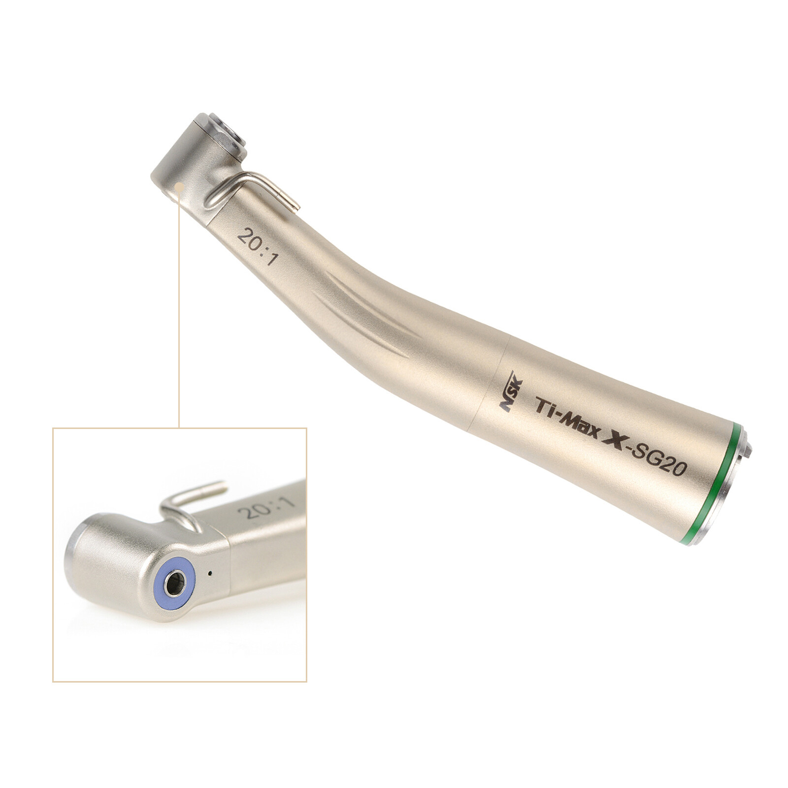 Ti-Max Dental 20:1 Fiber Optic Implant Contra Angle Handpiece SG20/SG20L Fit NSK