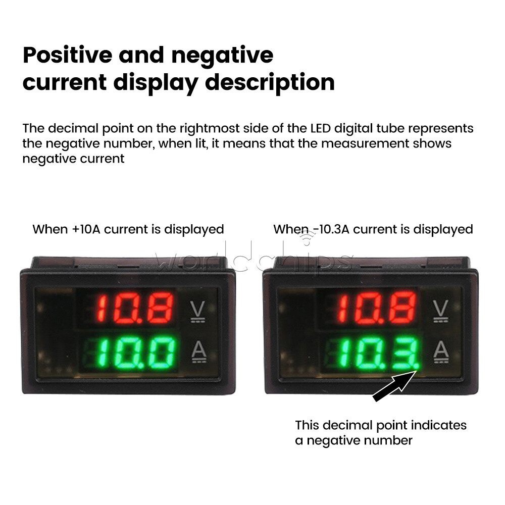 Hall Ammeter Voltmeter DC0-300V 0-400A Isolated Digital Current Voltage Meter
