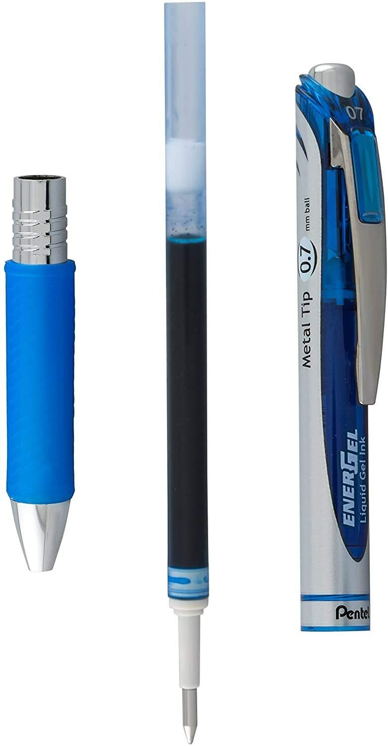 Pentel LR7 EnerGel Gel Pen Ink Refills, Metal Tip, 0.7mm Medium Point, 6 Packs