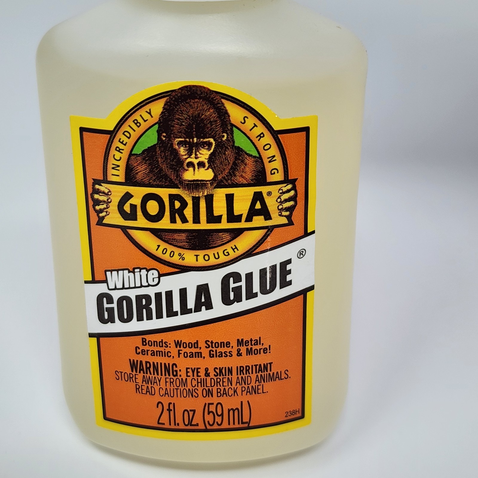 Gorilla Glue White Original Strong Bonds Wood Stone Metal Glass 2 fl oz (4 Pack)