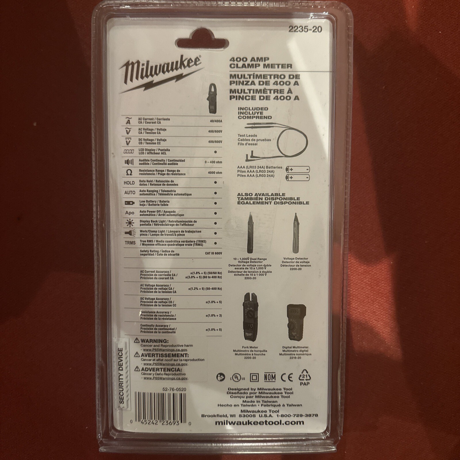 Milwaukee 223520 400 Amp Clamp Meter