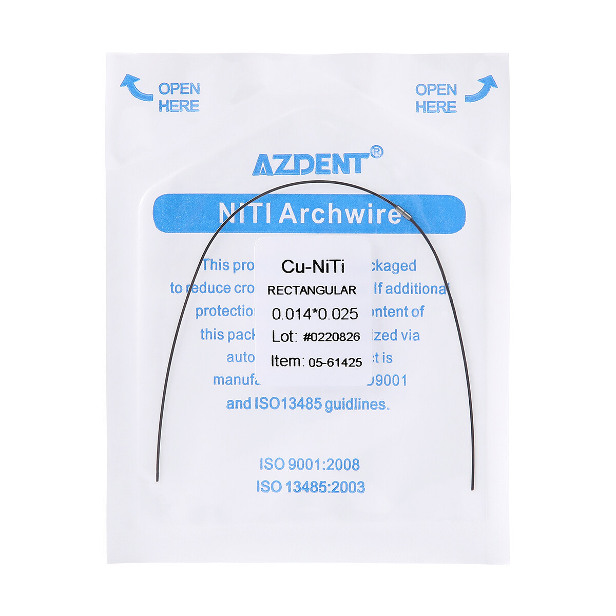 Dental Orthodontic Cu NiTi Copper Rectangular Arch Wire & Stops Preformed AZDENT