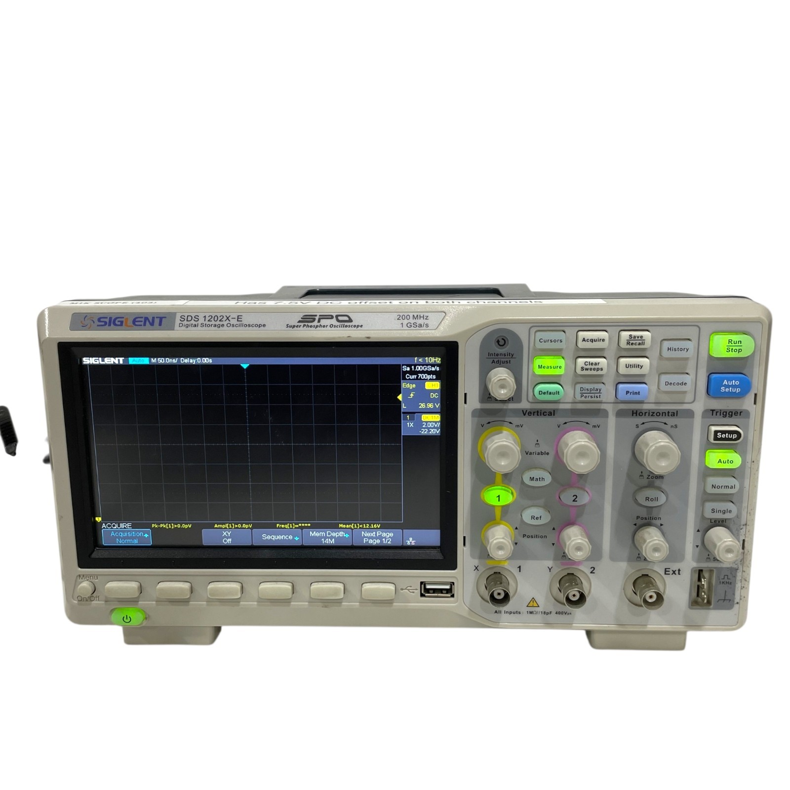 SIGLENT SDS1202X-E 200MHz 2-Channel Digital Storage Oscilloscope For Parts,TESTE