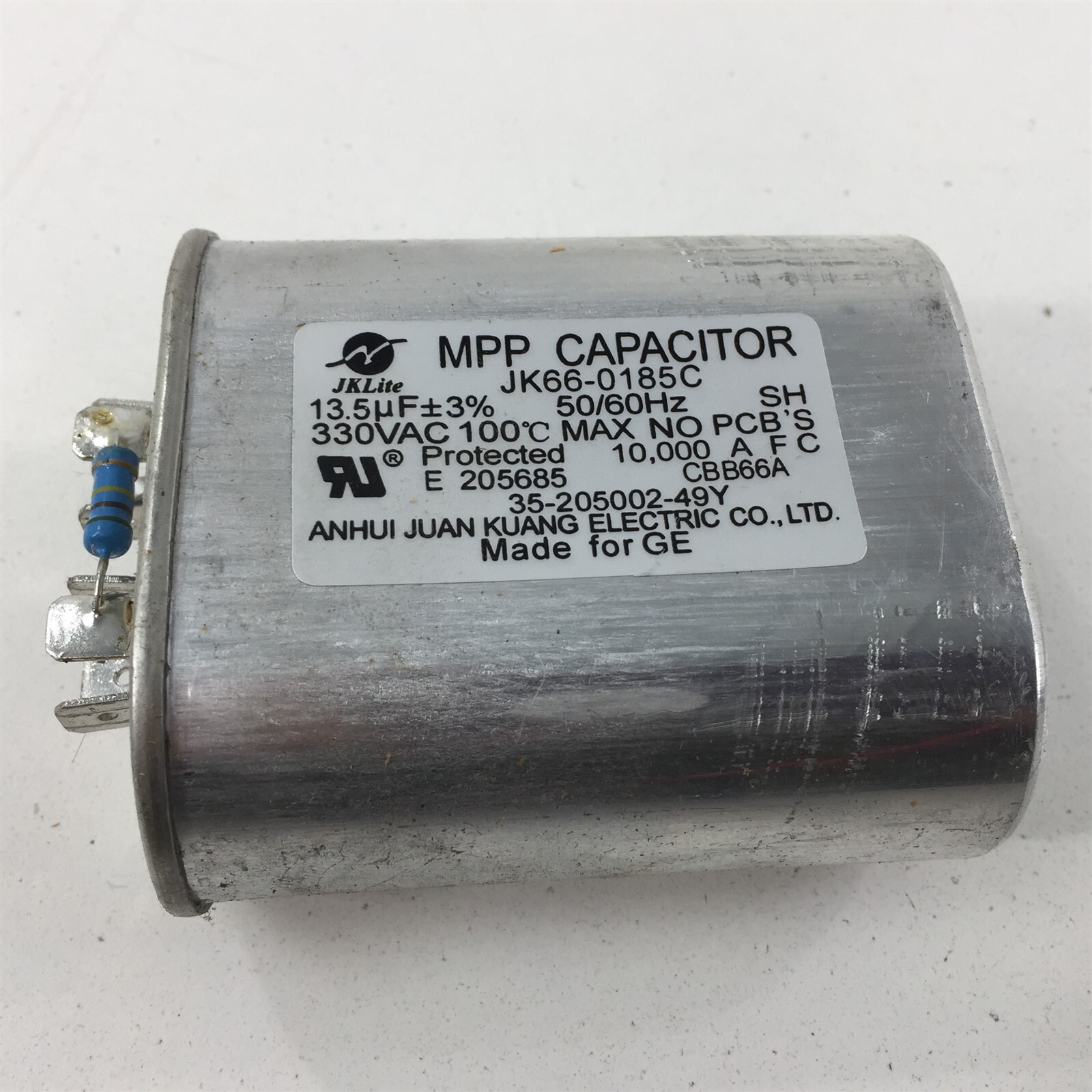 JKLite MPP Capacitor JK66-0185C 13.5uF 330VAC E205685 35-205002-49Y