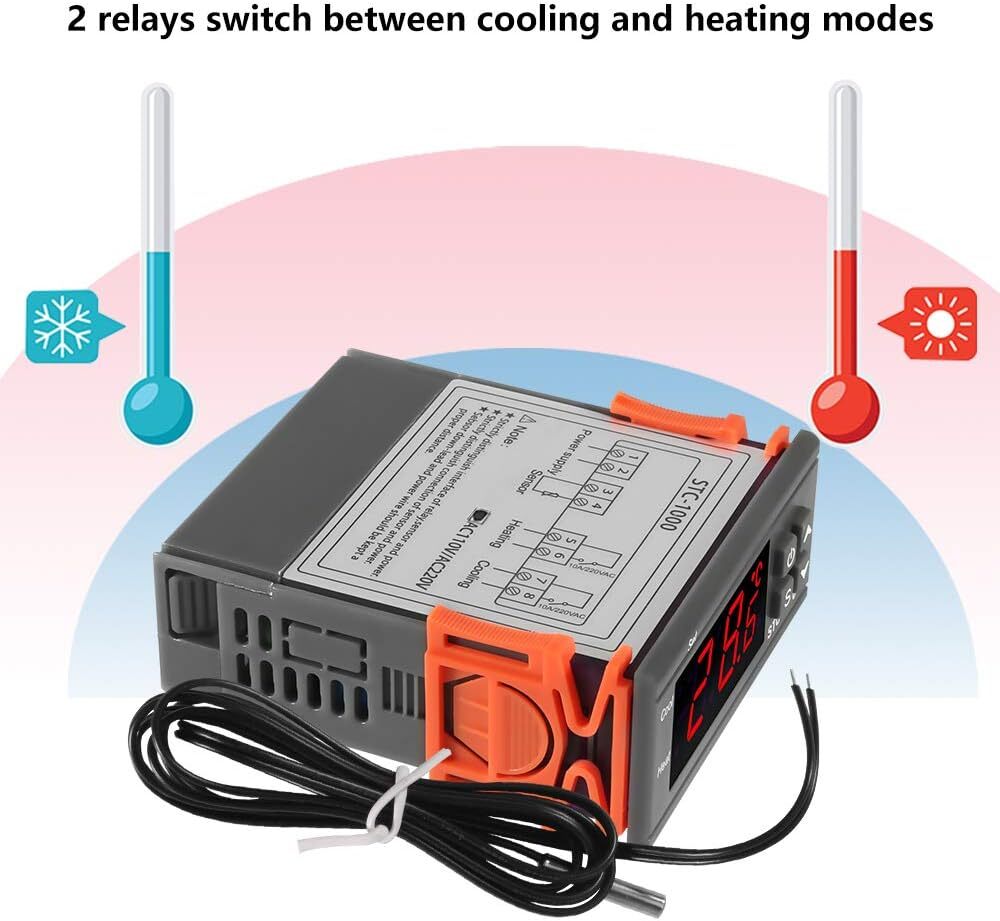 AC 110V Universal STC-1000 Digital Temperature Controller Thermostat w/ Sensor