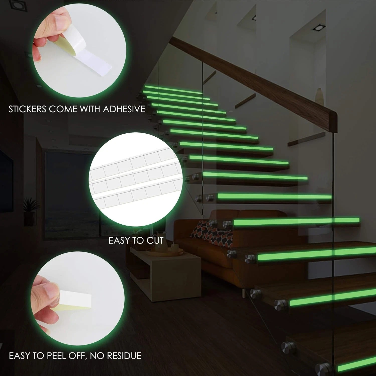 0.5 Inch X 16FT Glow in the Dark Tape Lasting Bright for Green Neon Tape, Waterp