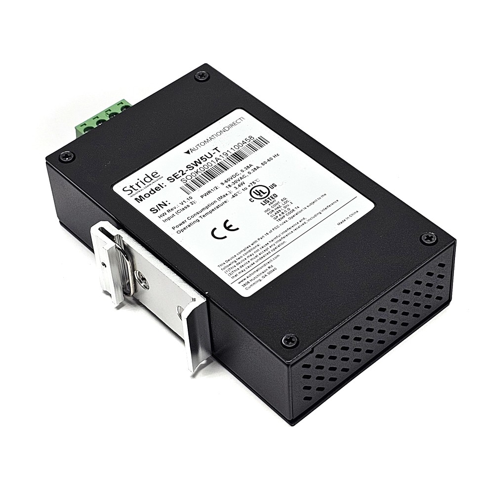 Stride SE2-SW5U-T Industrial Unmanaged 5-Port Ethernet Switch IP30 High Temp.