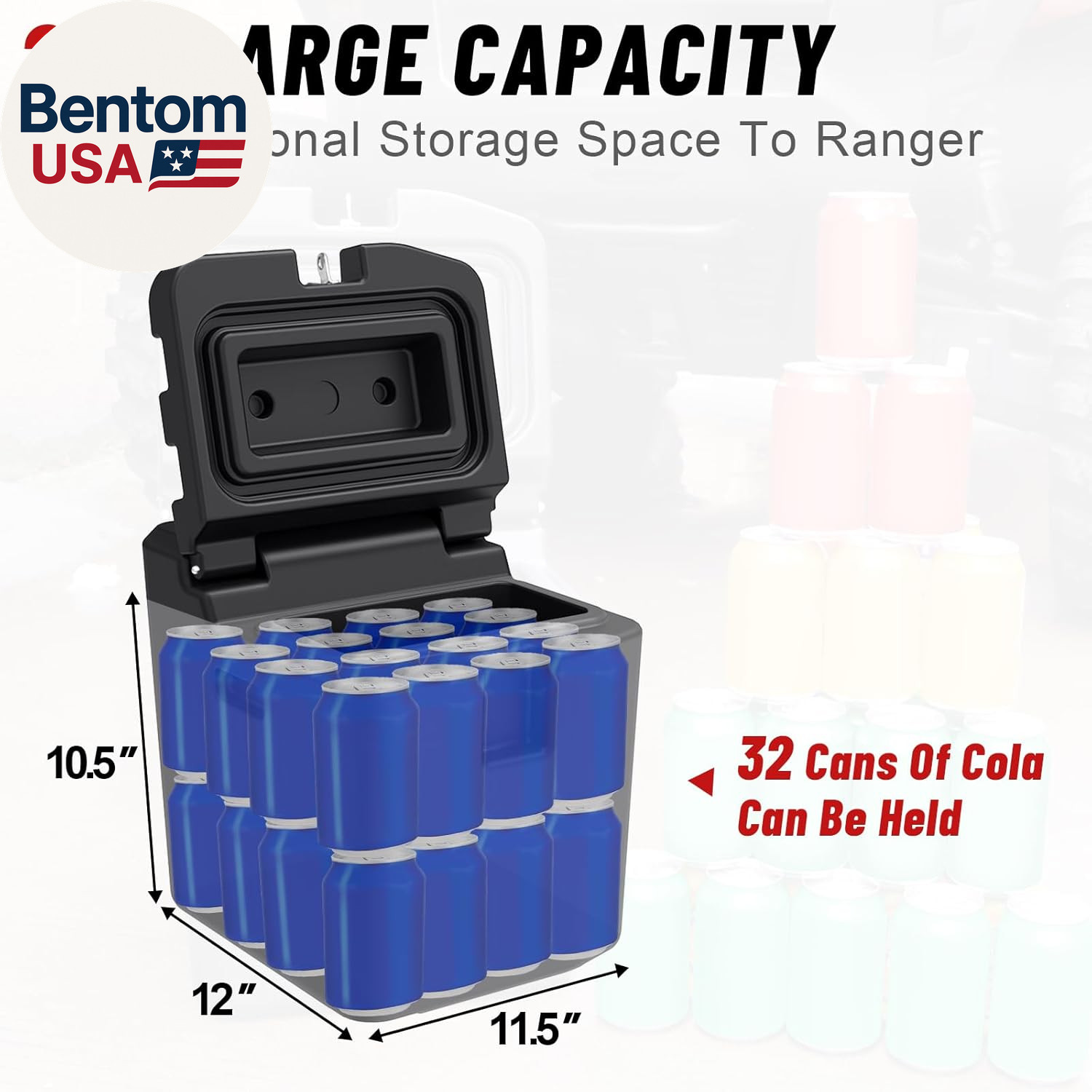 Ranger Storage Box, 28L/ 7.4Gal Ranger XP 1000 under Seat Storage Box with Lock