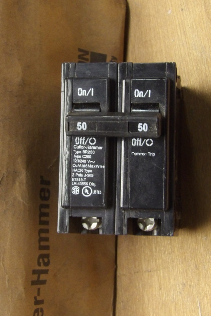 Cutler-Hammer BR250 50 Amp 120/240 VAC 2-Pole Eaton Plug In Circuit Breaker New