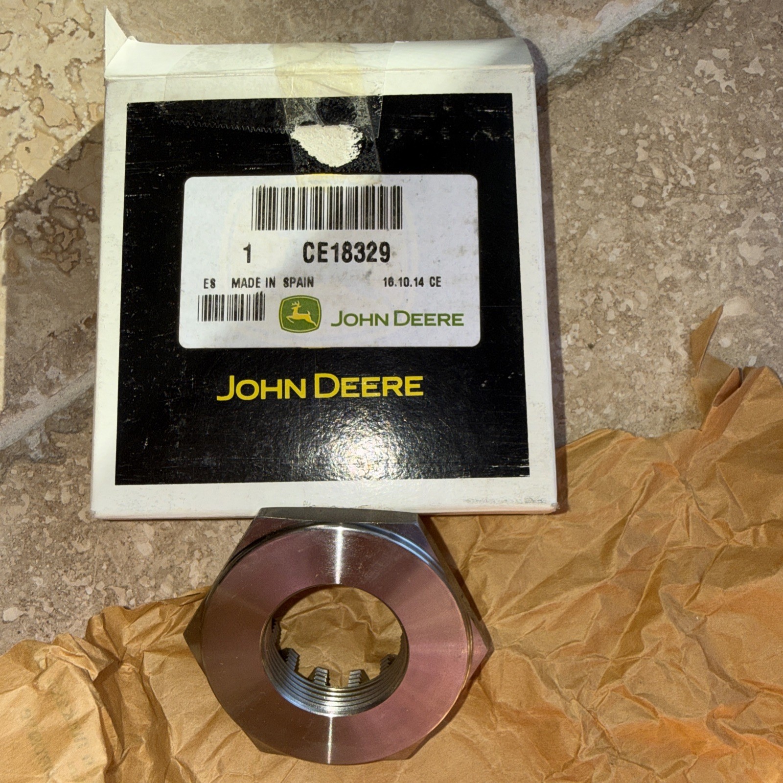 John Deere CE18329 NUT. New Made In Spain. Free Shipping.