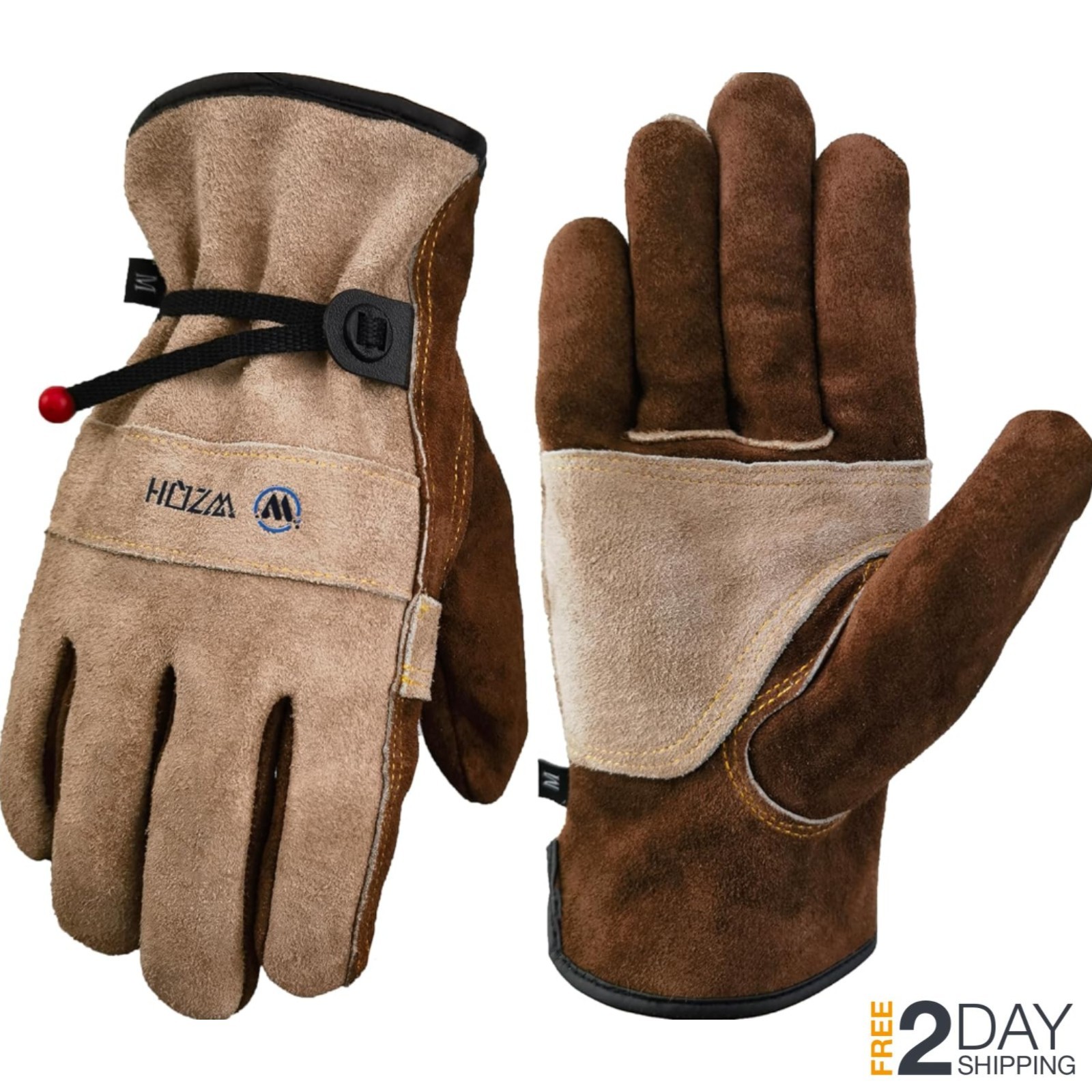 Leather Work Gloves XL Cowhide Gardening Welding Construction Farm Heavy Duty