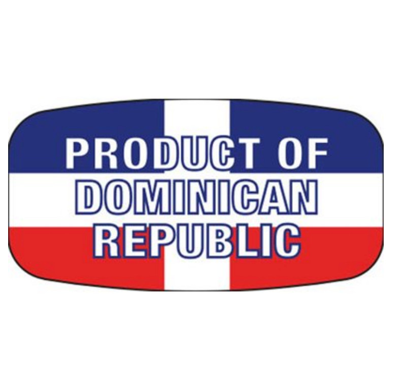 1000 each per roll .625″ X 1.25″ LABELS Stickers PRODUCT OF DOMINICAN REPUBLIC