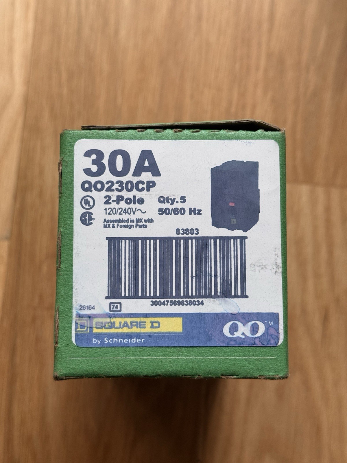 Lot Of 5 – Square D QO230Cp 30A 2 Poles Circuit Breaker