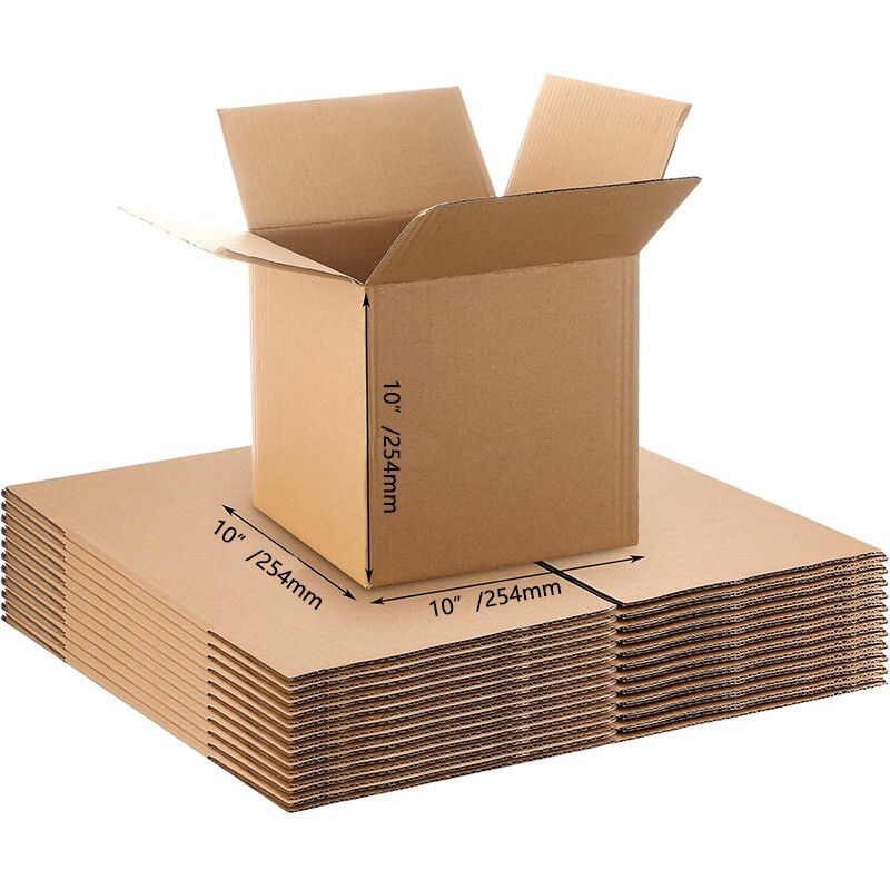 10x10x10 cardboard box, mailing packaging, transport box, corrugated carton