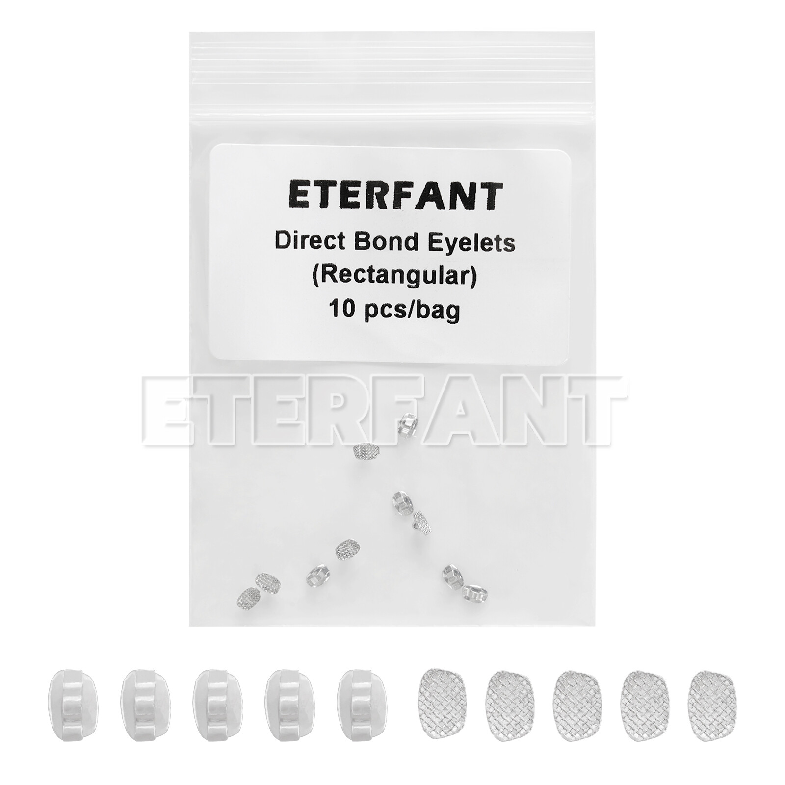 10PCs ETERFANT Dental Ortho Lingual Buttons Direct Bondable Eyelet Rectangular