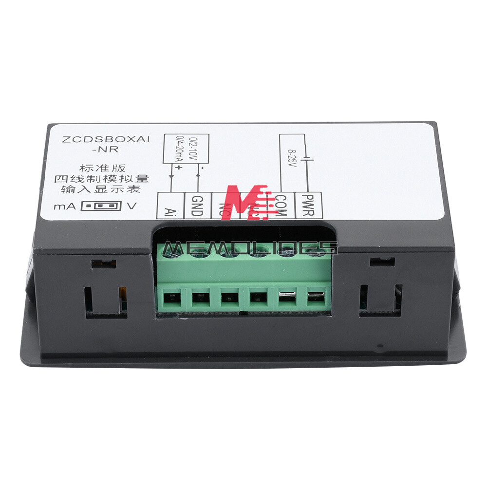 0-10V 0-20mA 2-10V 4-20mA 4-Wire Analog Input (Reception) Display Meter DC 8~25V