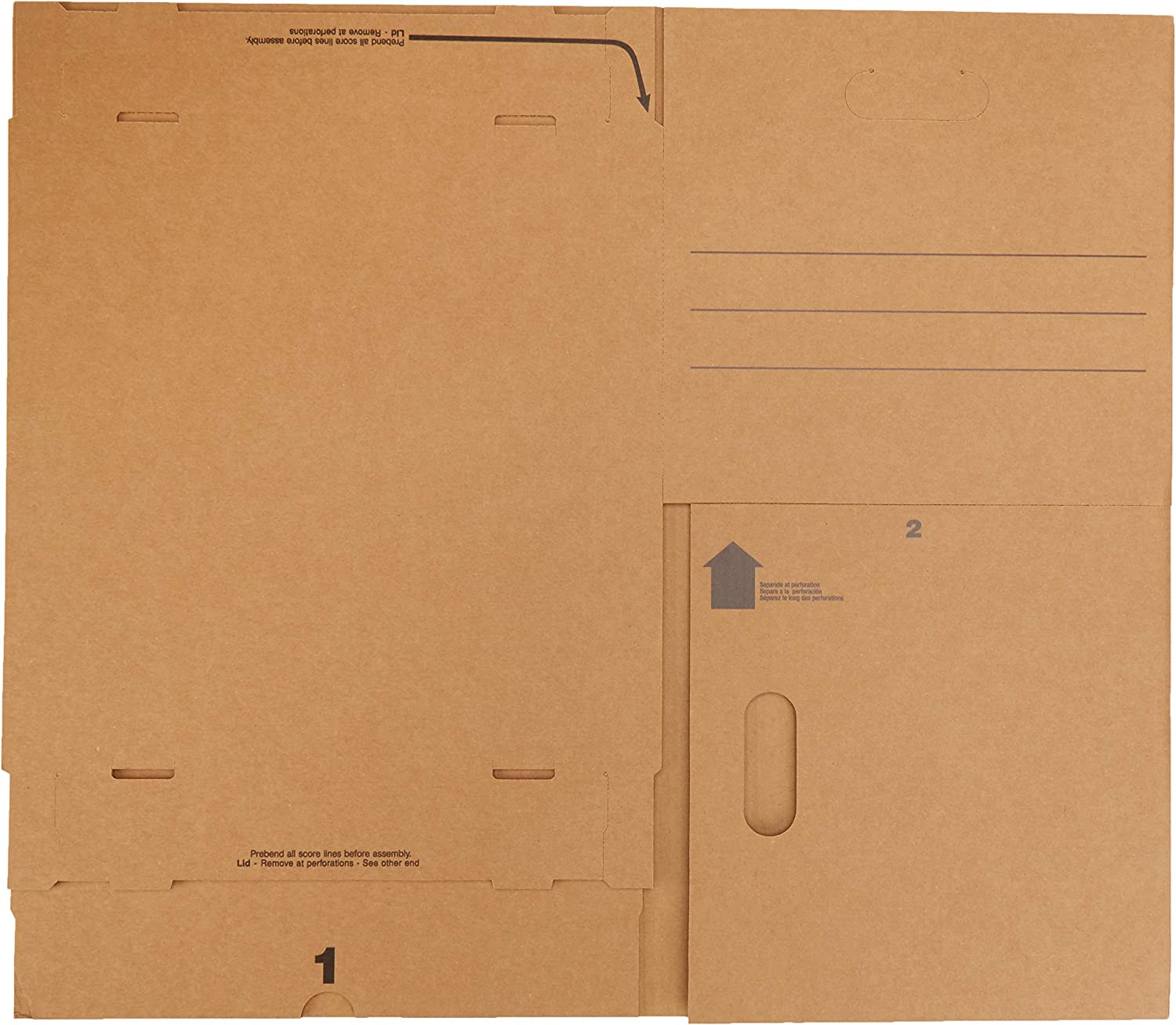 Moving Boxes with Handles and Lids, 19 X 14.5 X 15.5 In, Brown, 10-Pack, Medium