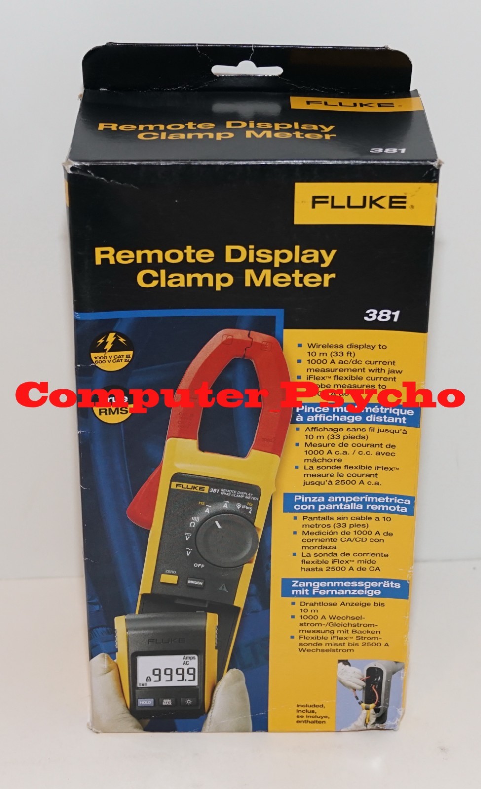 FLUKE 381 1000A AC/DC TRUE RMS WIRELESS CLAMP METER W IFLEX PROBE