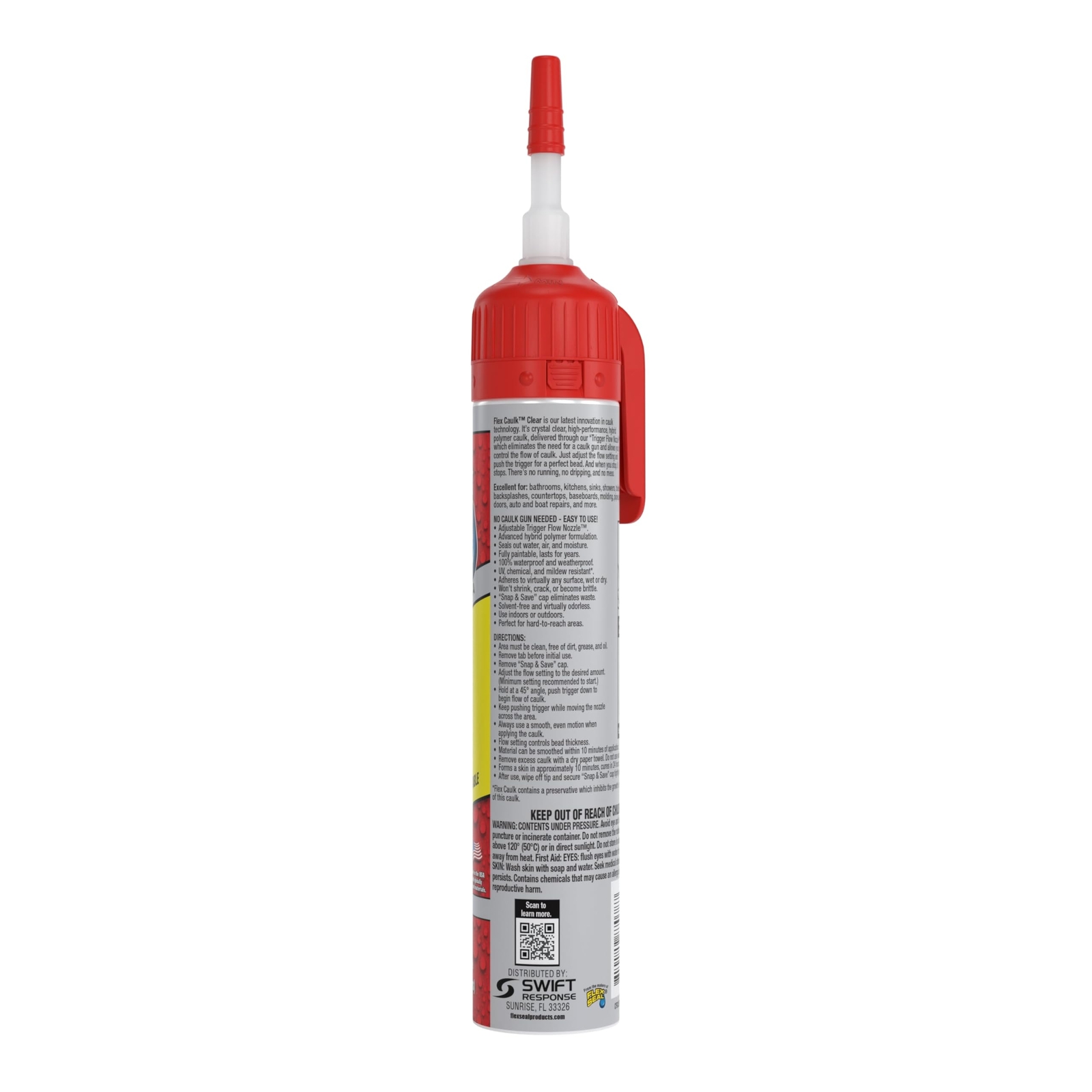 Clear Caulk No Gun Needed Adjustable Trigger Flow Moisture Water Sealant 10oz
