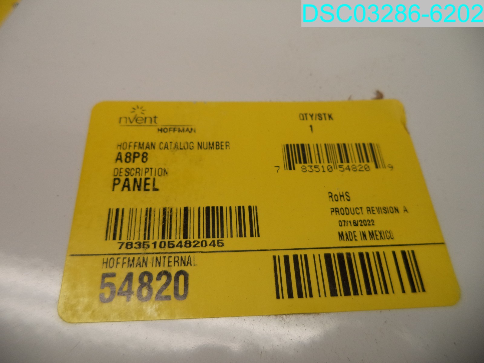 QTY=4: A8P8 nVent HOFFMAN 54820 Enclosure Panel 783510548209
