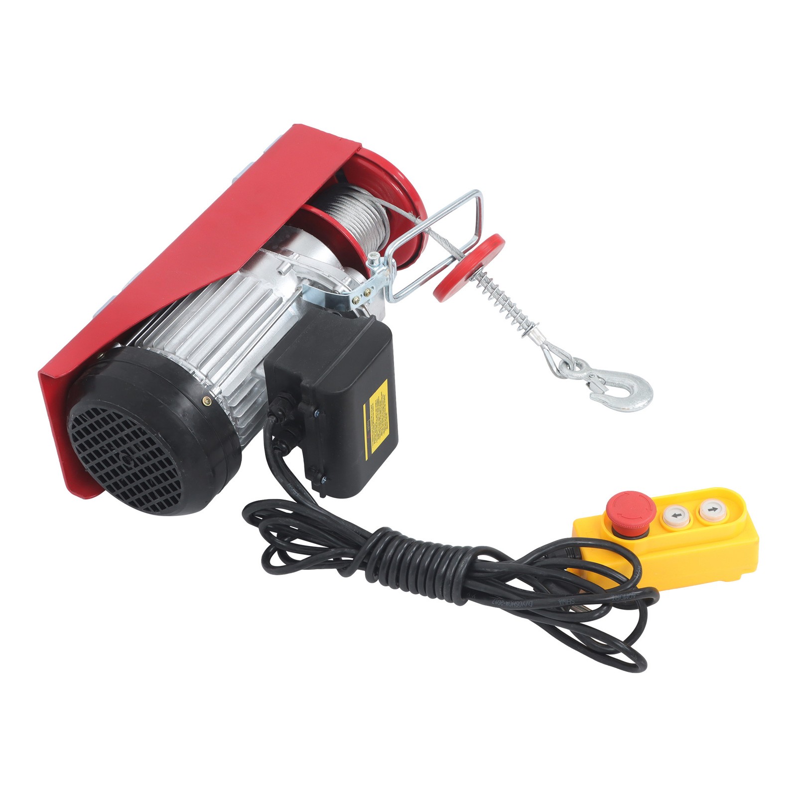 110V Electric Hoist 880lbs Crane Winch with Wired Remote Control 850W