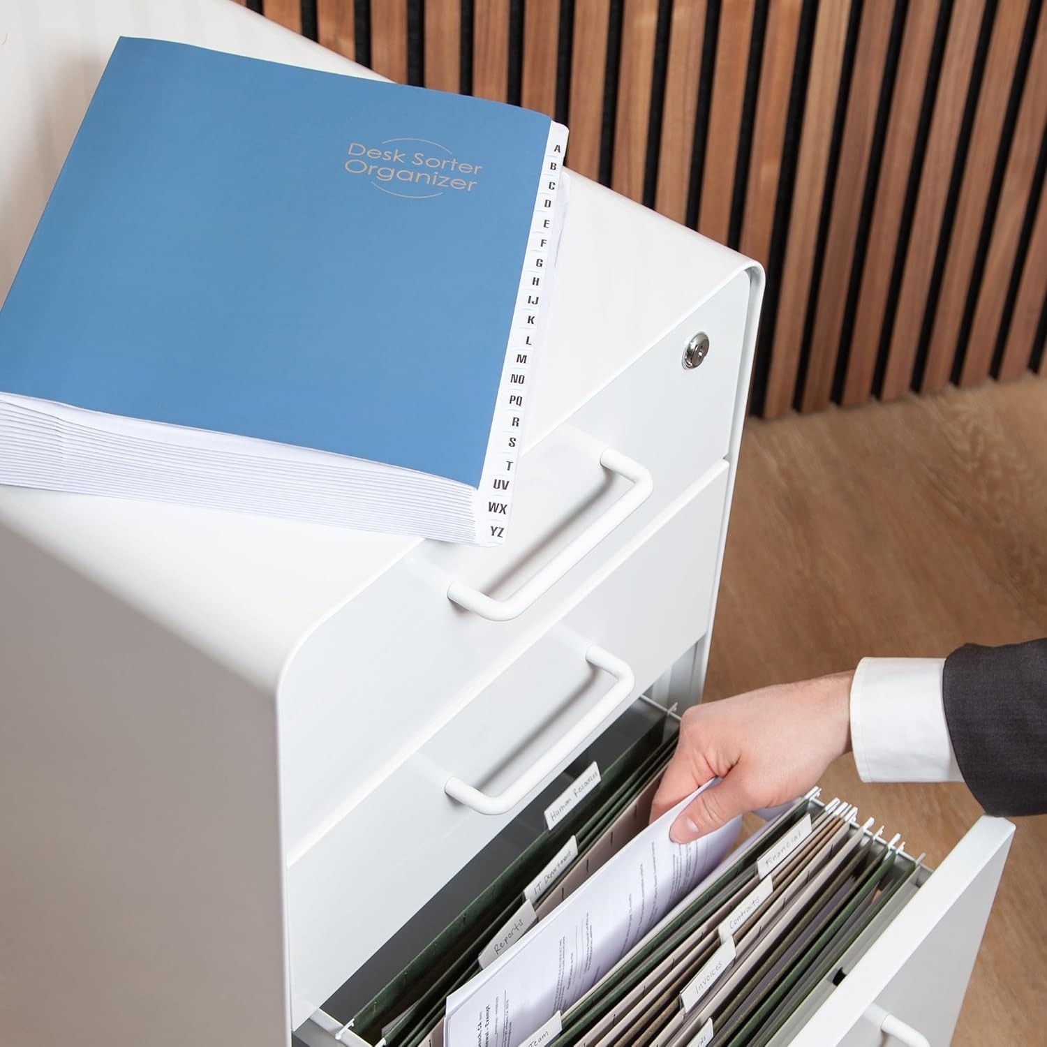 Expandable Office Desk File Sorter, Office Supplies, Alphabetic A-Z Desk Orga…