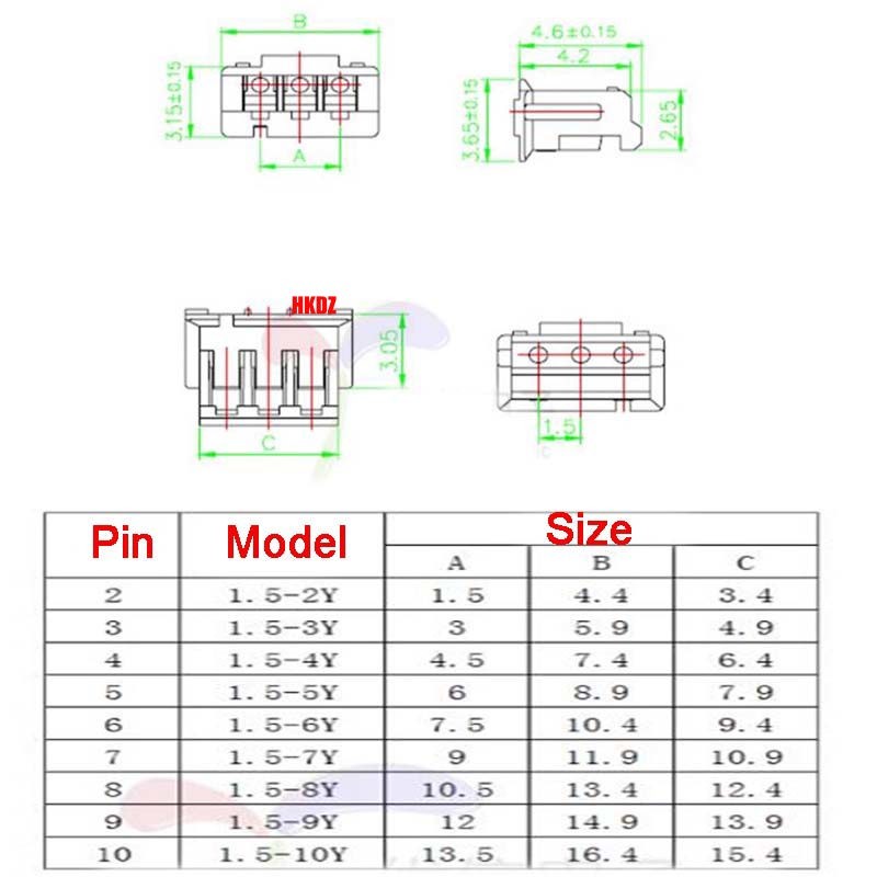 JST SH1.0mm SH1.25mm ZH1.5mm 2-10Pin Micro Connector PCB Socket Plug Wire Cable