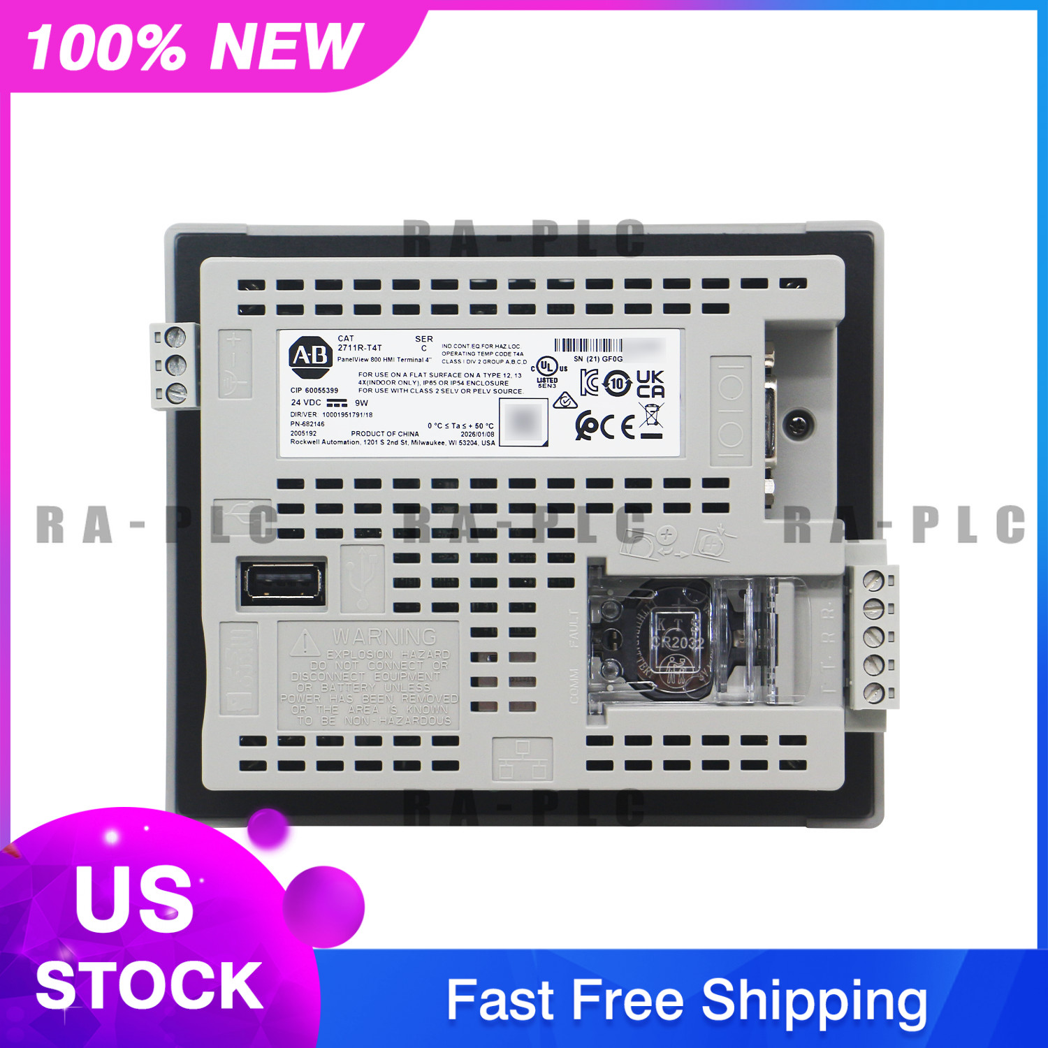 2025-2026 New Factory Sealed Allen Bradley 2711R-T4T PanelView 800 Touch Screen