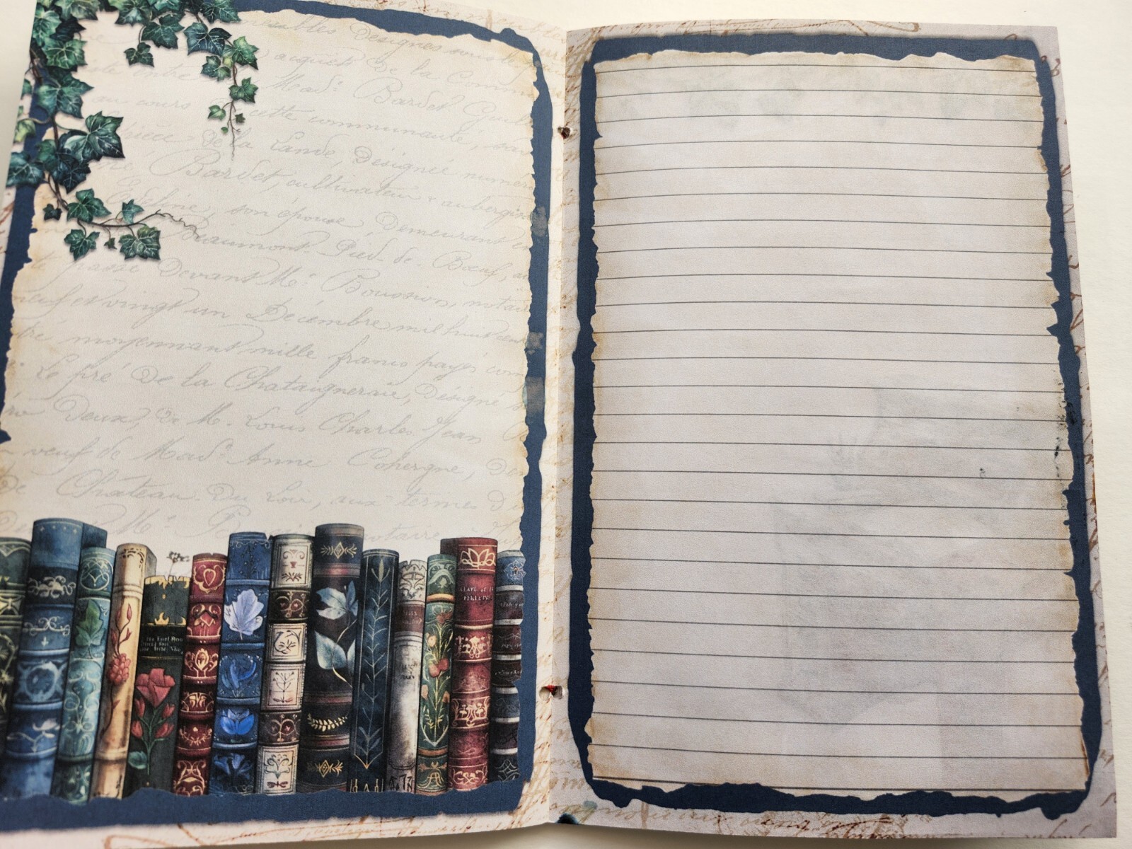 Junk Journal Booklet Blank “BOOK CLUB” Library Books HANDMADE Lg 8.5″x5.5″ 40pgs