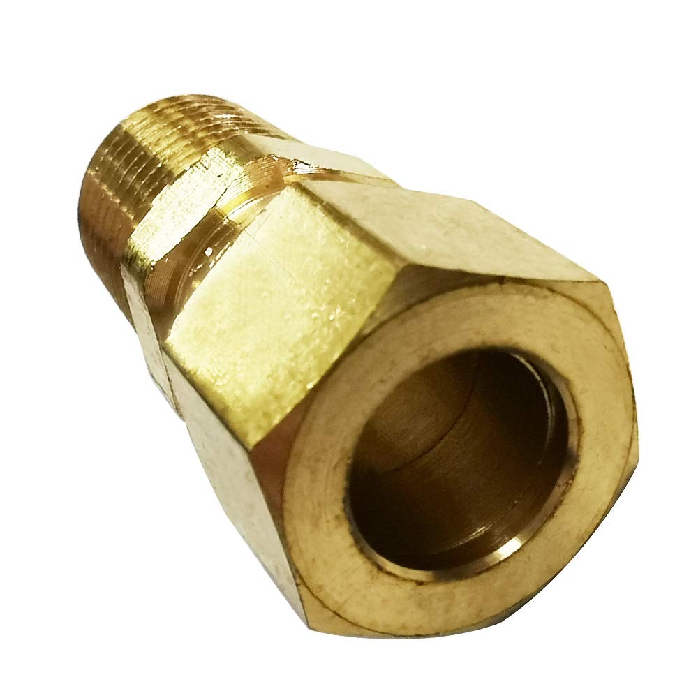 Brass Compression Fitting, Male Adapter, 1/8″ Tube OD x 1/8″ NPT Male, Pack of 2