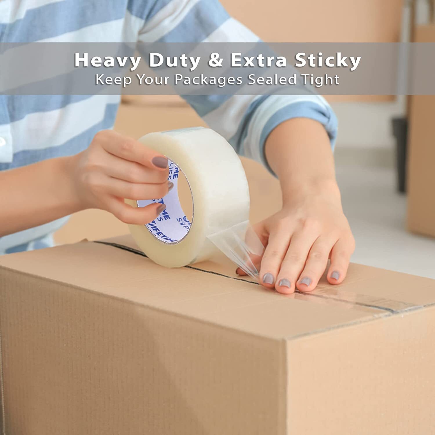 6/36 Rolls of Heavy-Duty Carton Sealing Packing Tape – 2″ x 110 Yards, 2.4 mil