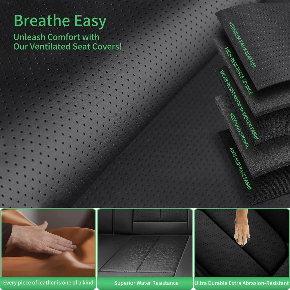Mazda CX-5 Seat Covers 2013-2026 Waterproof Leather Airbag Compatible Black-Grey