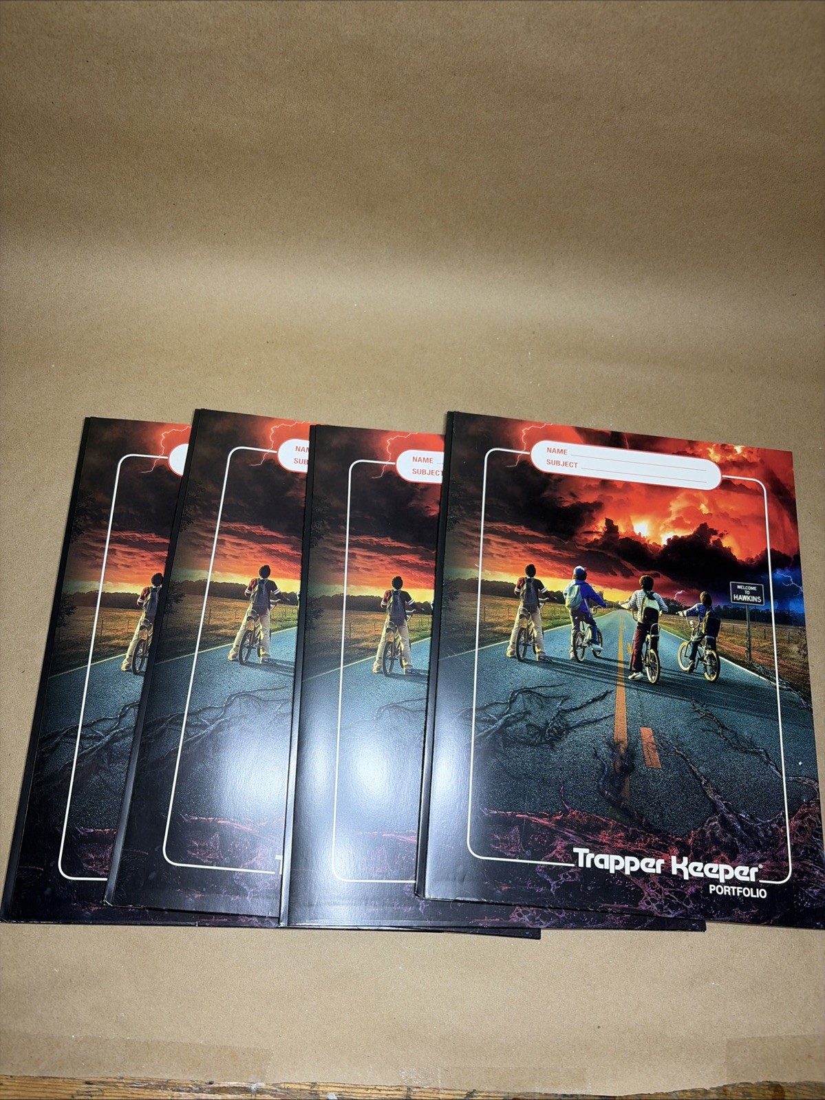 Mead Trapper Keeper STRANGER THINGS Pocket & Prong Paper Folder Lot of 4 12”