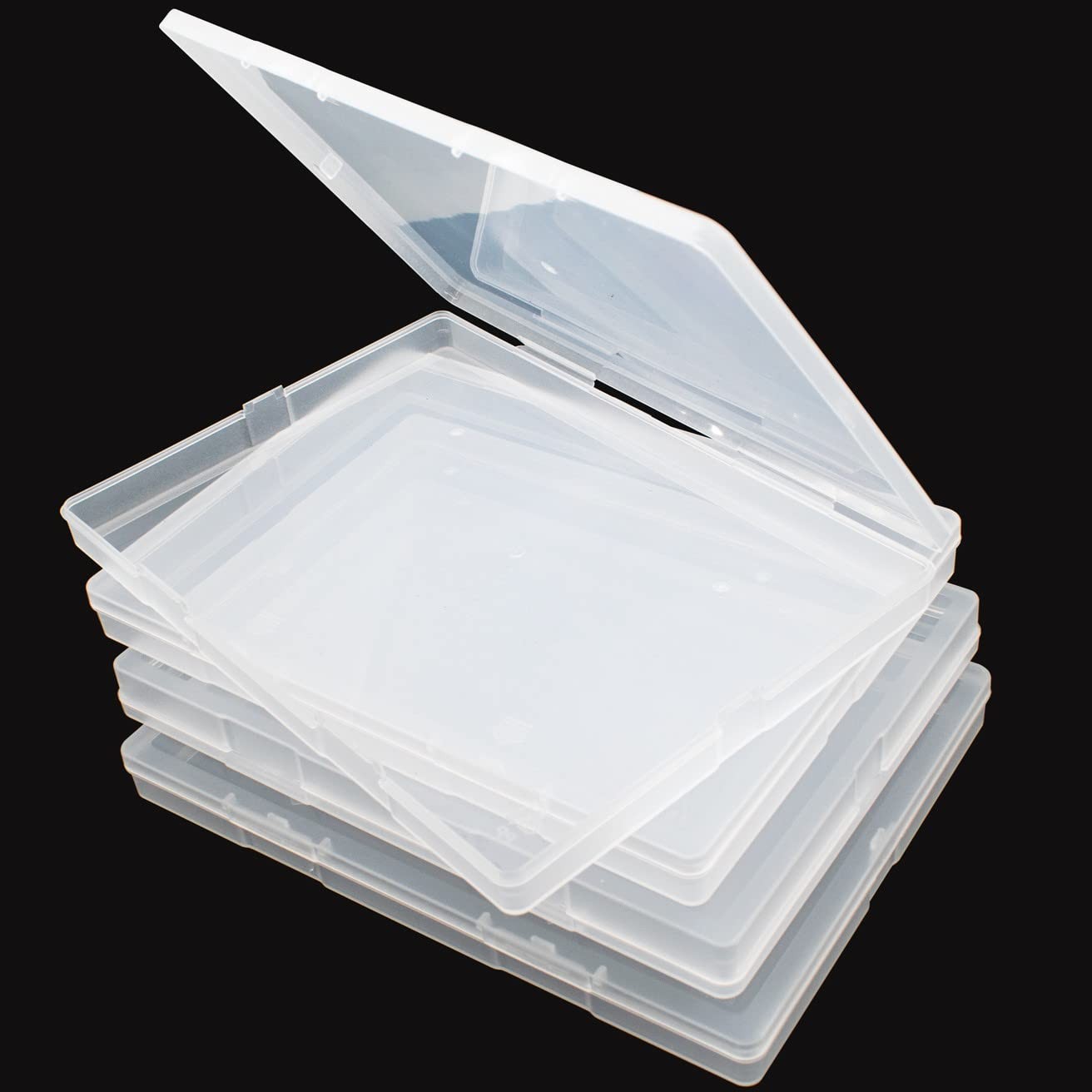 4 Pack Scrapbooking Paper Storage File Boxes B6 Plastic Box for Documents Mag…