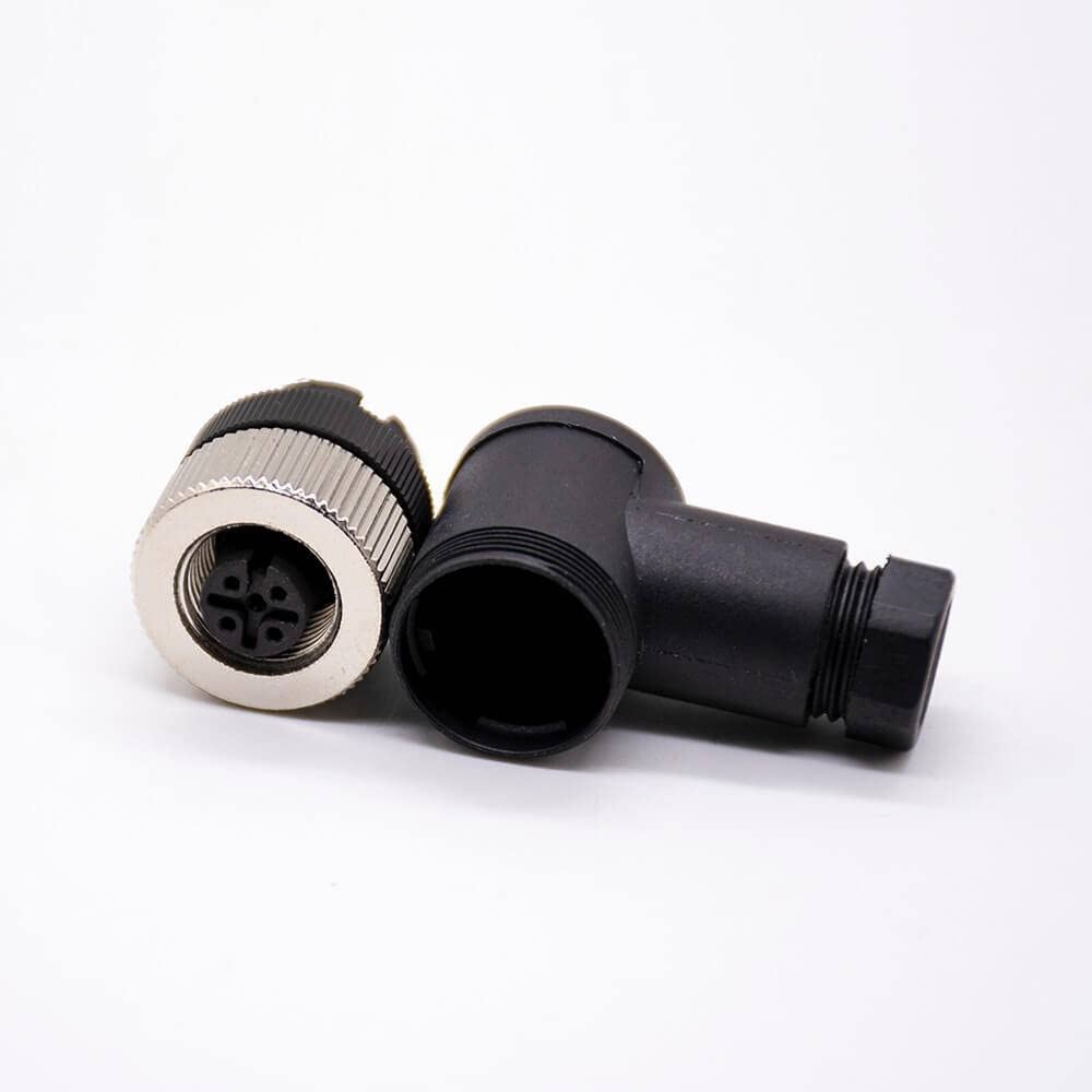 M12 5-pin Female 90-Degree A-Code Unshielded Screw-Joint Connector for Sensor