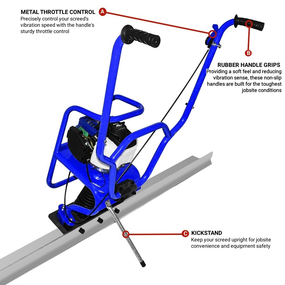Magic Screed Power Unit 7ft Blade Concrete Wet Screed 1.2HP 4 Stroke Engine GX35