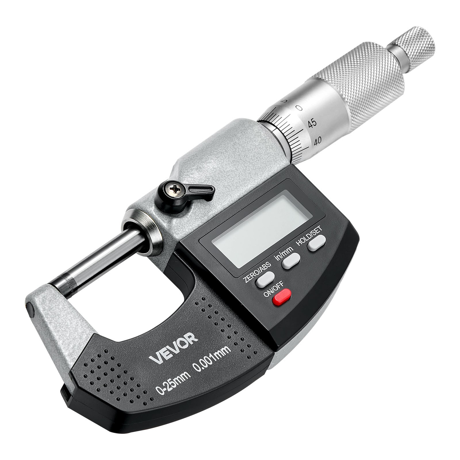 VEVOR Digital Outside Micrometer 0-1in Range 0.00005in Resolution LCD Screen