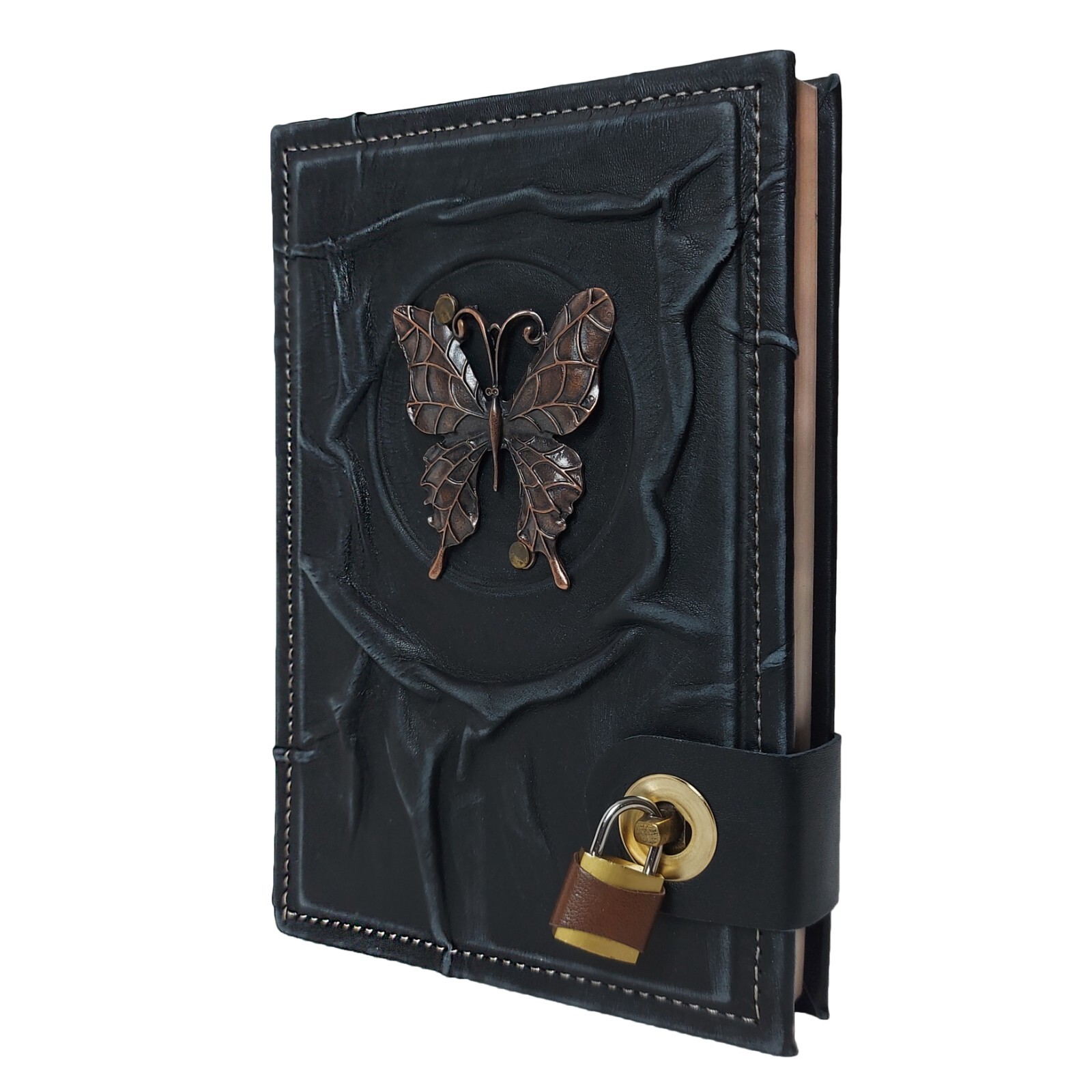 Fairy Butterfly Leather Notebook Diary, Handmade Diary Journal With Lock.