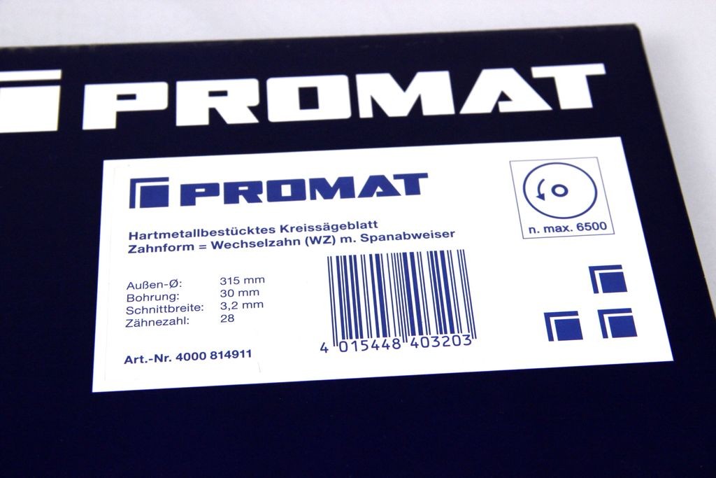 Promat HM Saw Blade Ø 315 X 30 Mm Z=28 Alternate Tooth (WZ) With Chip Deflector