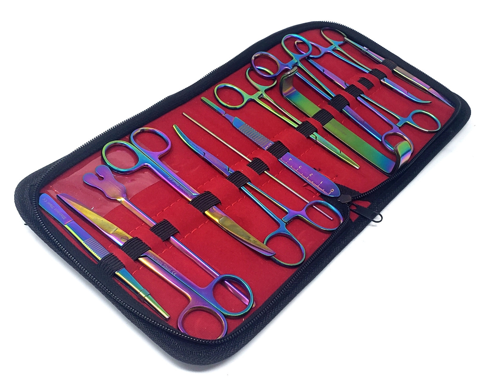 13 Pcs Dissecting Instruments w/ Farabeuf Retractor Multi Titanium Kit in a Case