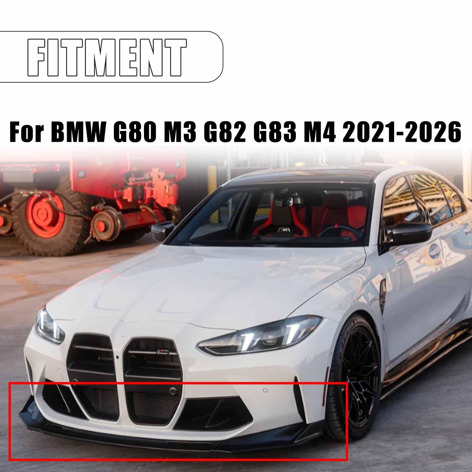 V-Style Front Lip G80 M3 G82 G83 M4 2021-2026 3PC Chin Splitter ABS Glossy Black